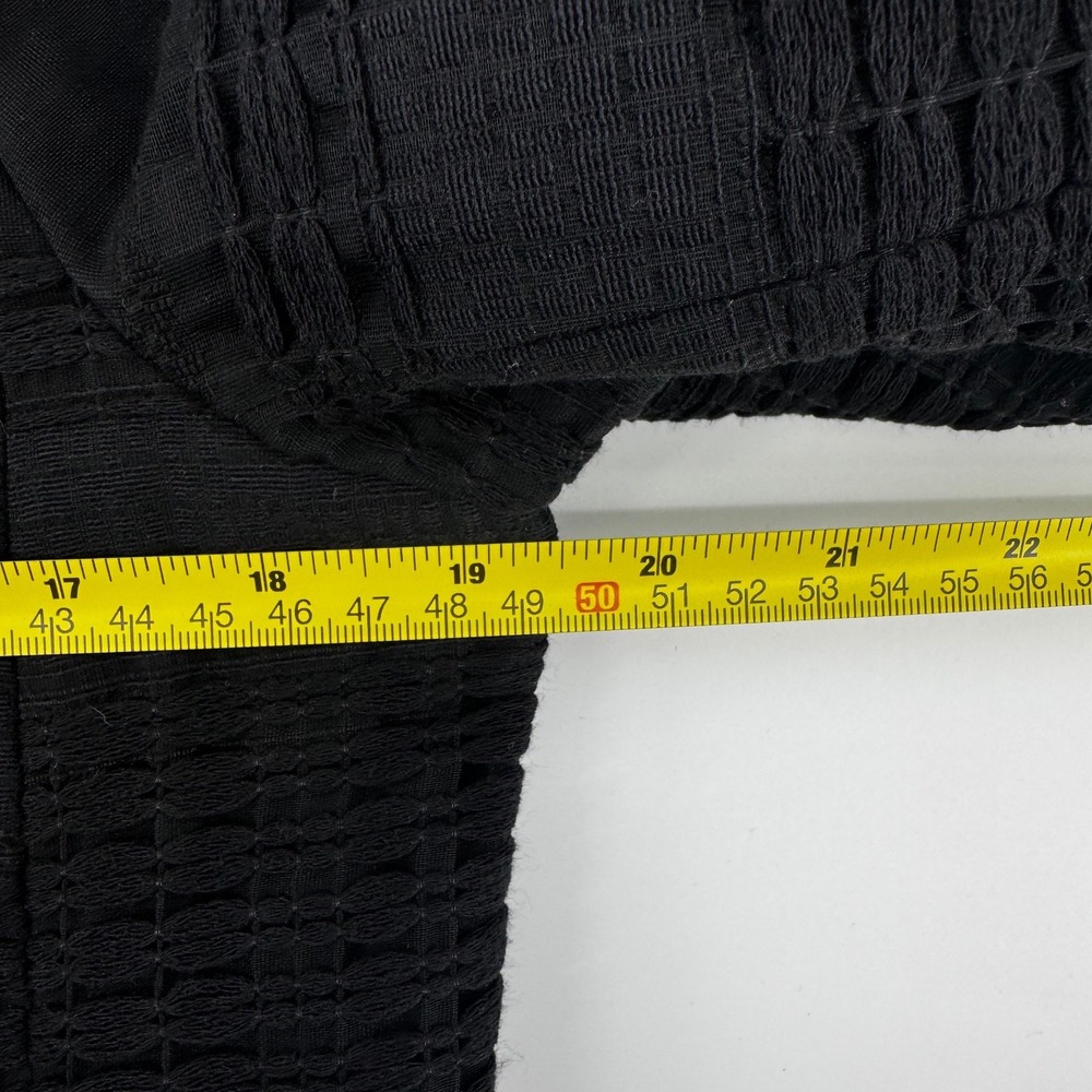 Lafayette 148 New York Black Textured Grid‎ Collarless Jacket Women's 6 Longline - Picture 7 of 8
